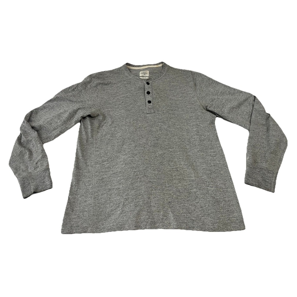 Rag & Bone Henley Shirt Mens Large Gray Standard Issue Long Sleeve Pullover Peru